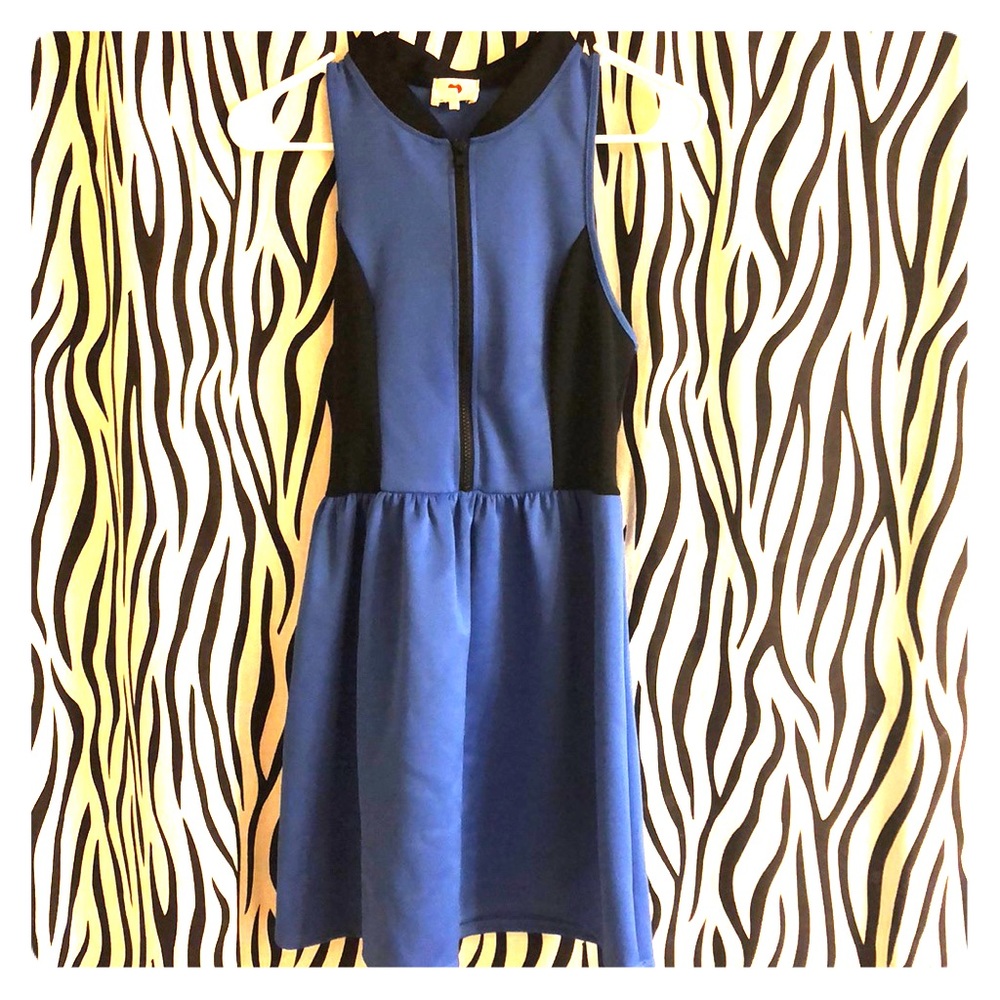 Blue and Black Dress - Size Medium